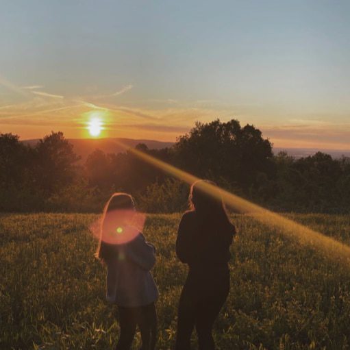 Friends watching the sunset